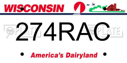 274RAC Wisconsin License Plate