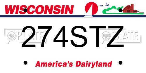 274STZ Wisconsin License Plate