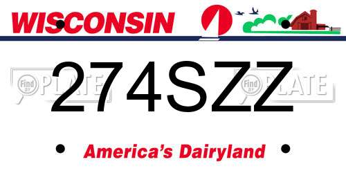 274SZZ Wisconsin License Plate