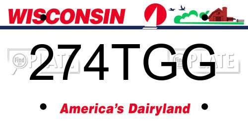 274TGG Wisconsin License Plate