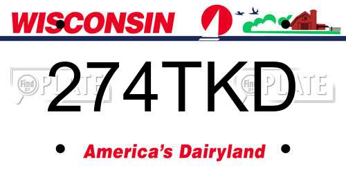 274TKD Wisconsin License Plate