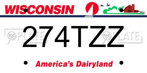 274TZZ Wisconsin License Plate