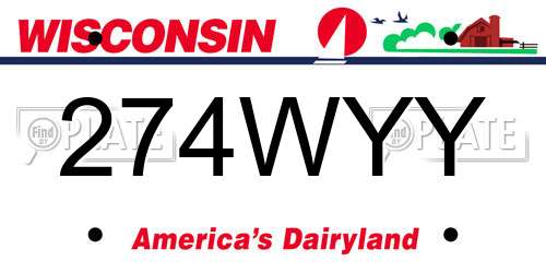 274WYY Wisconsin License Plate