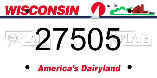 27505 Wisconsin License Plate