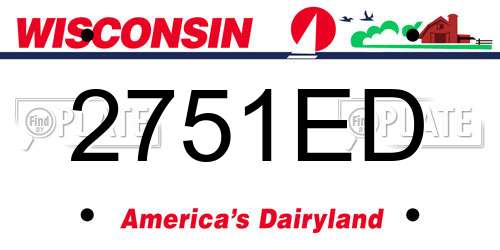 2751ED Wisconsin License Plate