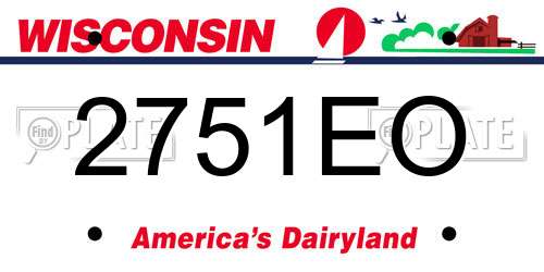 2751EO Wisconsin License Plate