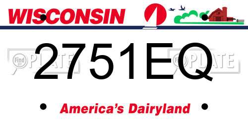2751EQ Wisconsin License Plate