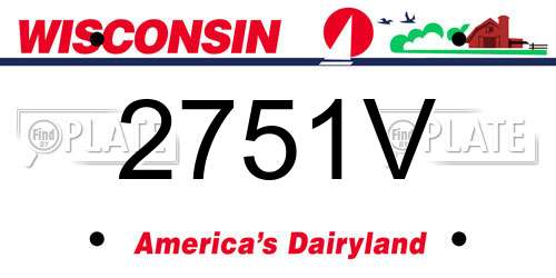 2751V Wisconsin License Plate