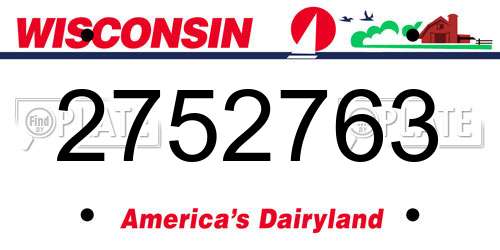 2752763 Wisconsin License Plate