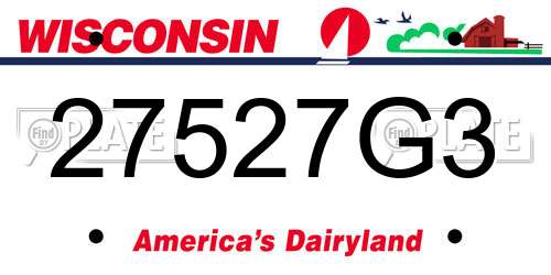 27527G3 Wisconsin License Plate