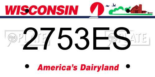 2753ES Wisconsin License Plate