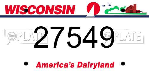 27549 Wisconsin License Plate