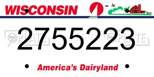 2755223 Wisconsin License Plate