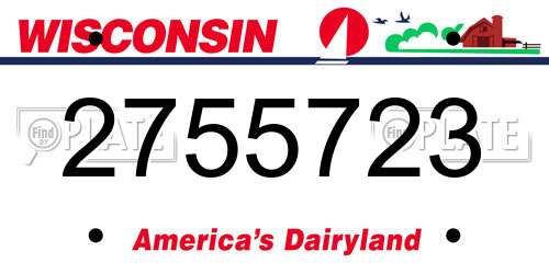 2755723 Wisconsin License Plate