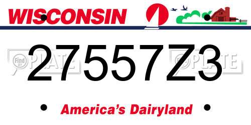 27557Z3 Wisconsin License Plate