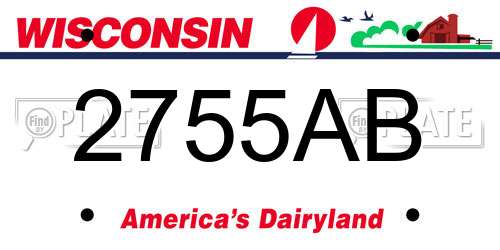 2755AB Wisconsin License Plate