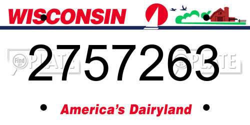 2757263 Wisconsin License Plate