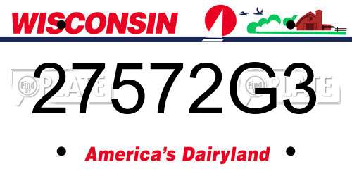 27572G3 Wisconsin License Plate