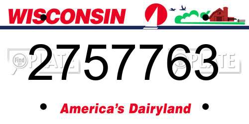 2757763 Wisconsin License Plate
