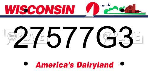27577G3 Wisconsin License Plate