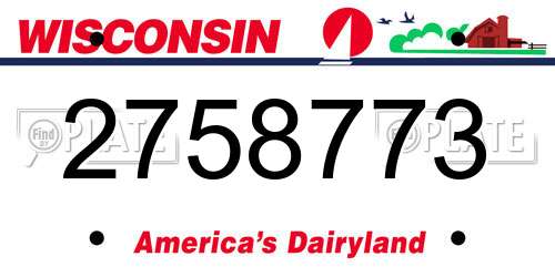 2758773 Wisconsin License Plate