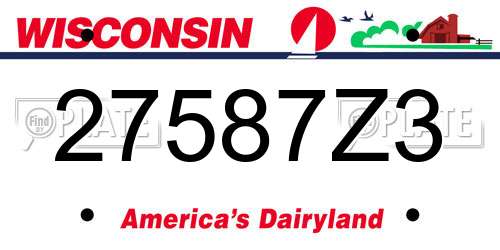 27587Z3 Wisconsin License Plate