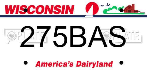 275BAS Wisconsin License Plate
