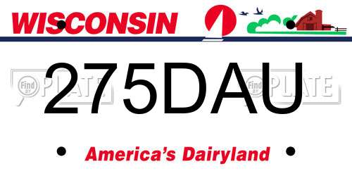 275DAU Wisconsin License Plate
