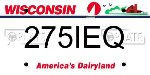 275IEQ Wisconsin License Plate