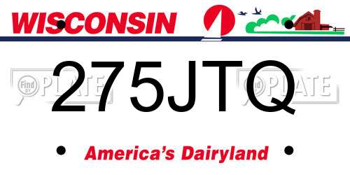 275JTQ Wisconsin License Plate