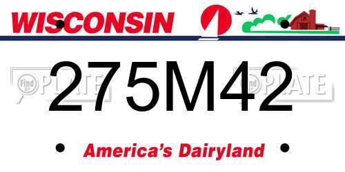 275M42 Wisconsin License Plate