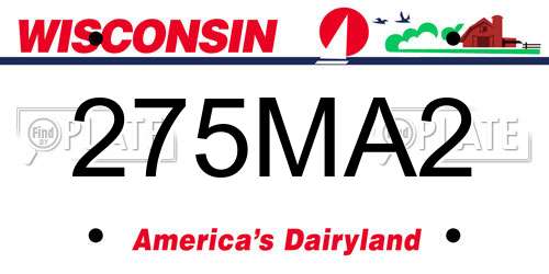 275MA2 Wisconsin License Plate