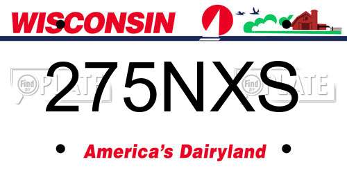 275NXS Wisconsin License Plate