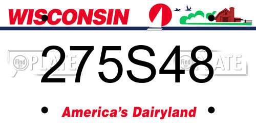 275S48 Wisconsin License Plate