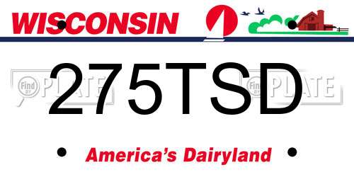 275TSD Wisconsin License Plate