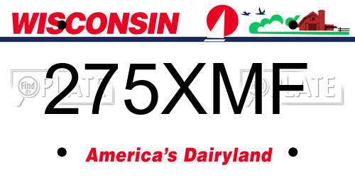 275XMF Wisconsin License Plate