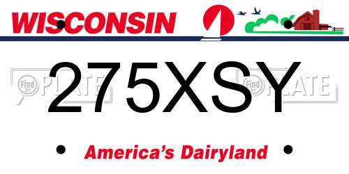 275XSY Wisconsin License Plate