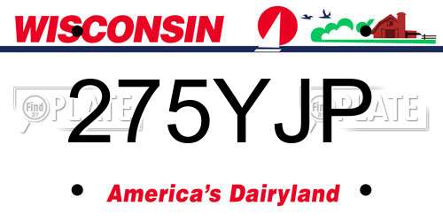 275YJP Wisconsin License Plate