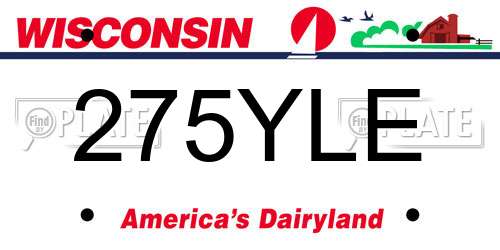 275YLE Wisconsin License Plate