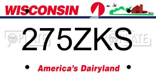 275ZKS Wisconsin License Plate