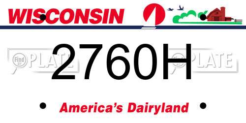 2760H Wisconsin License Plate