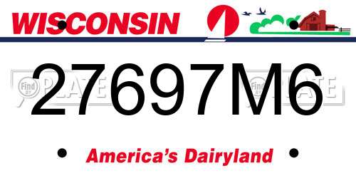 27697M6 Wisconsin License Plate