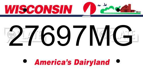 27697MG Wisconsin License Plate