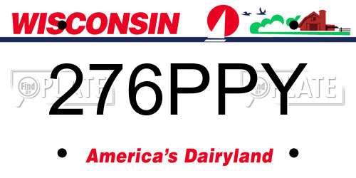 276PPY Wisconsin License Plate