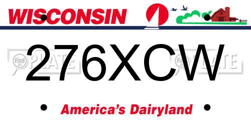 276XCW Wisconsin License Plate