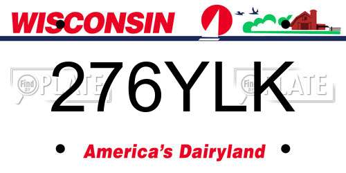 276YLK Wisconsin License Plate