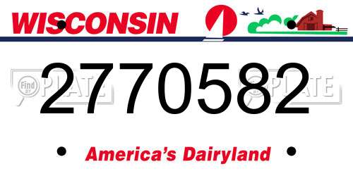 2770582 Wisconsin License Plate