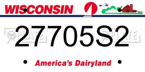 27705S2 Wisconsin License Plate