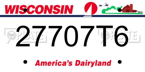 27707T6 Wisconsin License Plate