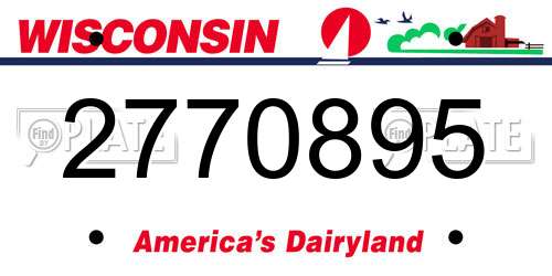 2770895 Wisconsin License Plate